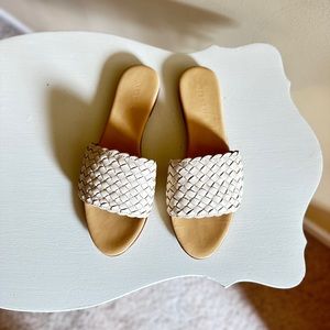 Nisolo Isla Woven Slide in Bone size 8